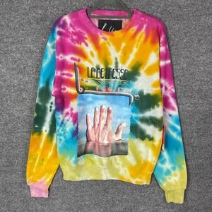 NEW‎ La Detresse  Tie Dye Sweatshirt Crewneck Pullover Run Down Graphic Print XS
